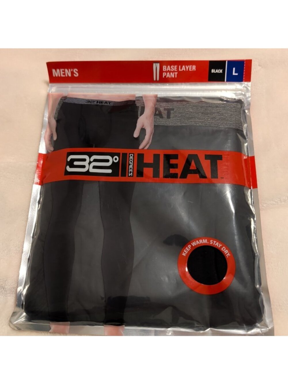 32º DEGREES Heat Base Layer Pant Size L Black Quick Dry Anti-Odor New -11lp